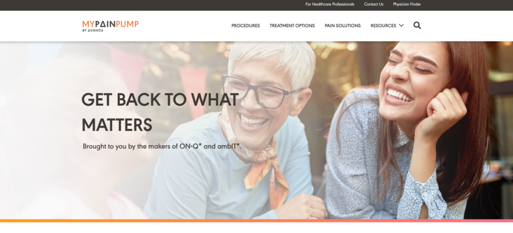 mypainpump.com website screenshot